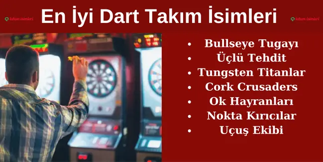 Başlamak için, işte en iyi dart takım isimlerinden 147 tanesi - her büyük takımın gurur duyacağı komik, havalı, akıllı ve atmosferik fikirlerin bir karışımı: